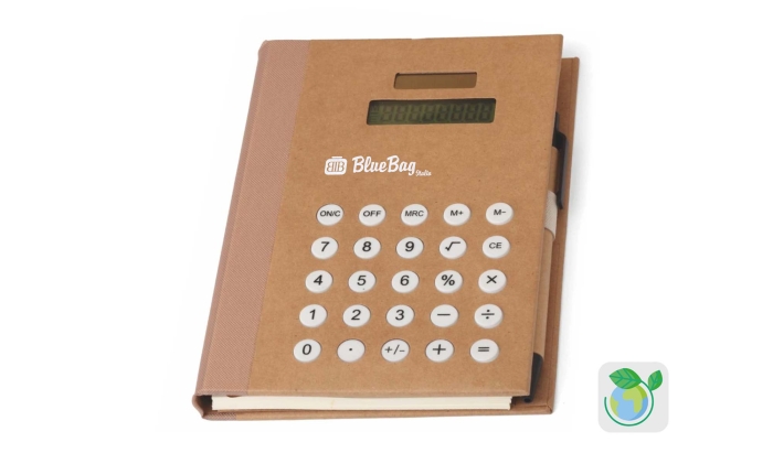 Calcolatrice e Block Notes Carta Riciclata Bio
