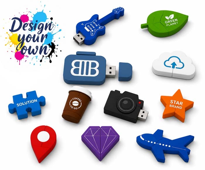 Chiavette USB Personalizzate Sagomate – Memorie USB 2D e 3D su Misura