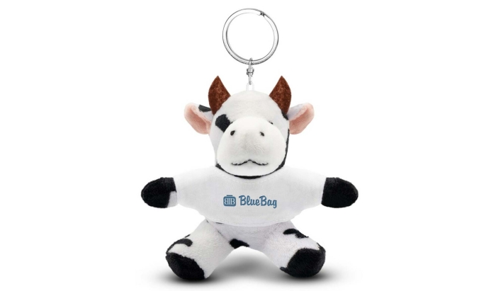Portachiavi Peluche a Forma di Mucca Personalizzati